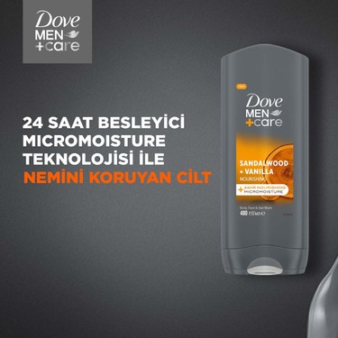 Dove Dove Men +Care Duş Jeli Body, Face&hair Sandalwood +Vanilla 400 — 4. ürün görseli