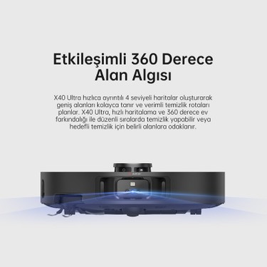 Dreame Dreame X40 Ultra Robot Süpürge Siyah, 12.000 Pa Emiş — 5. ürün görseli