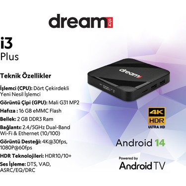 Dreamstar Dreamstar I3 Plus Android Tv Box | Android 14 | Ses Komut Desteği | 6k Ultra — 2. ürün görseli