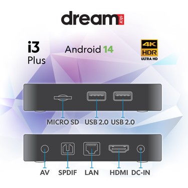 Dreamstar Dreamstar I3 Plus Android Tv Box | Android 14 | Ses Komut Desteği | 6k Ultra — 3. ürün görseli