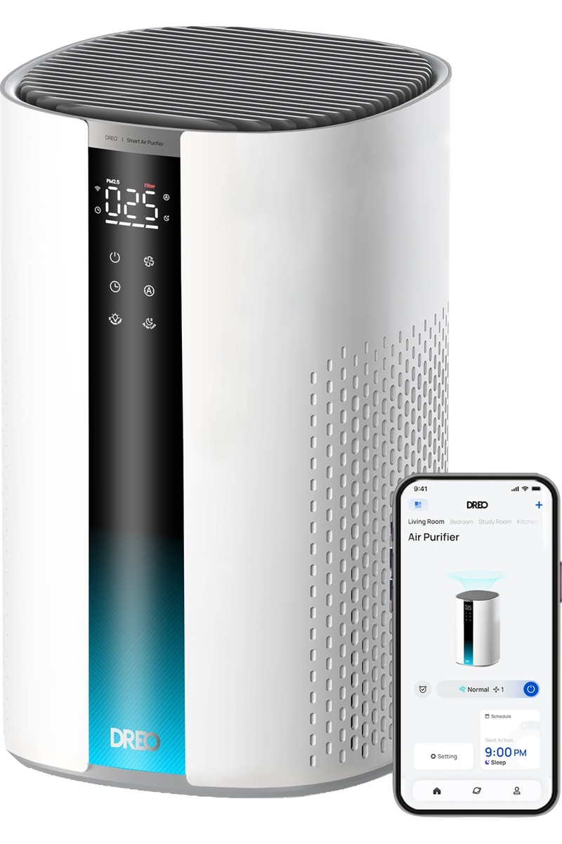 DREO Air Purifier 337S Akıllı Hava Temizleyici, 3 Aşamalı Hepa Filtre, Pm2.5 Sensör, LED Ekran Beyaz