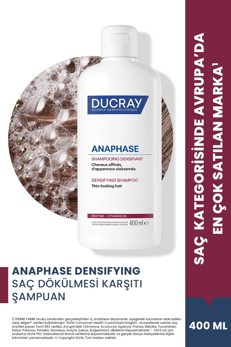 Ducray Ducray Anaphase Densifying Saç Dökülmesine Karşı Şampuan İncelmiş ve Seyrekleşmiş Saçlar için 400 ml fiyatı ve görseli