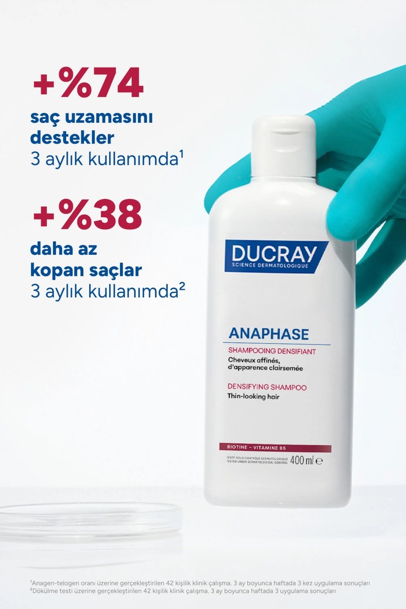 Ducray Ducray Anaphase Densifying Saç Dökülmesine Karşı Şampuan İncelmiş ve Seyrekleşmiş Saçlar için 400 ml — 3. ürün görseli