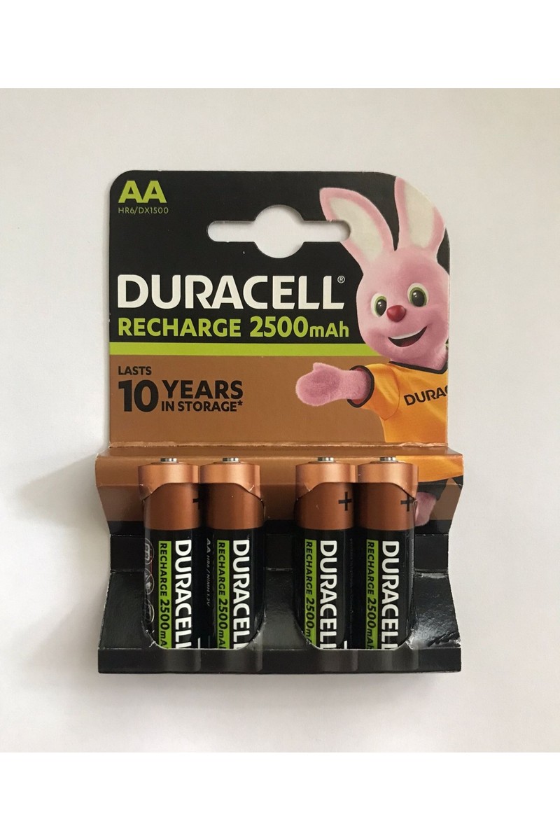 Duracell 2500mAh Şarjlı Kalem Pil AA Tipi 4 Adet Uzun Ömürlü ve Dayanıklı