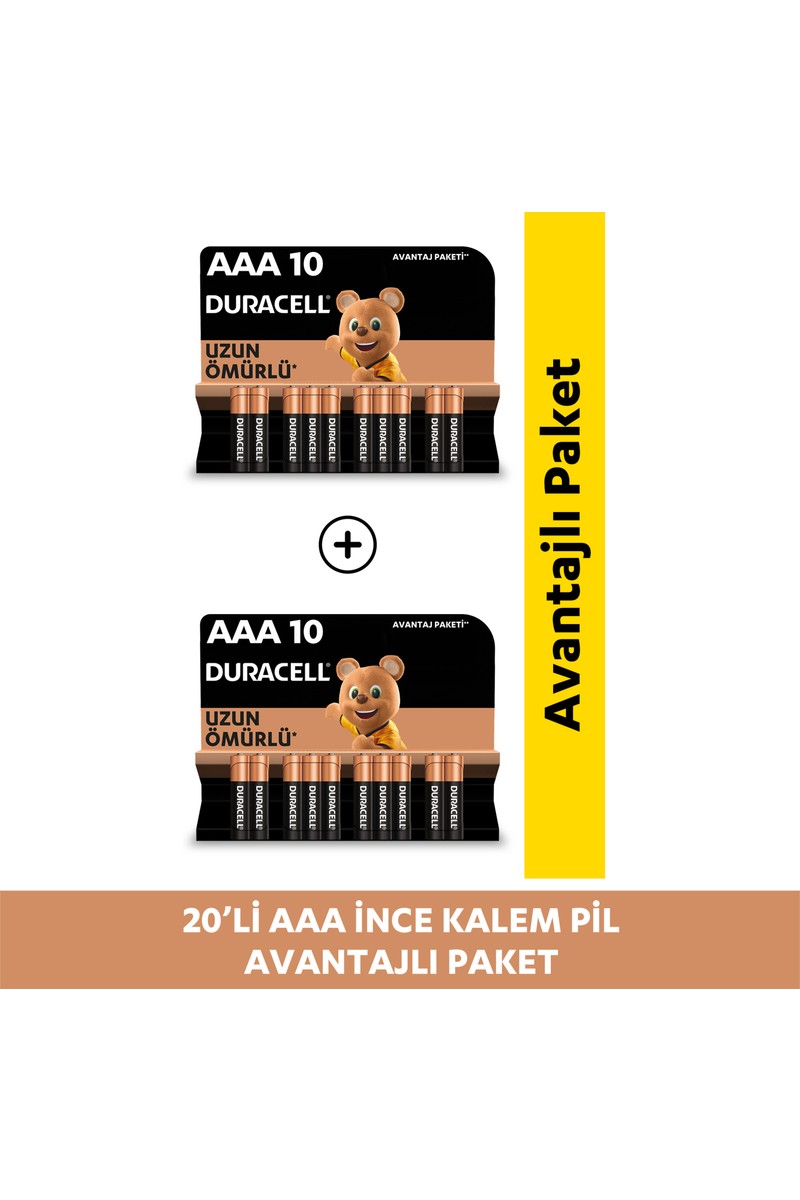Duracell Alkalin Aaa Ince Kalem Piller 20'li