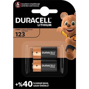 Duracell DURACELL CR123 Yüksek Güçlü Lityum Pil (2’li Paket) 3V, — 2. ürün görseli