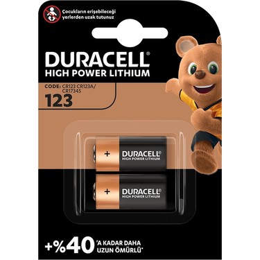 Duracell DURACELL CR123 Yüksek Güçlü Lityum Pil (2’li Paket) 3V, — 5. ürün görseli