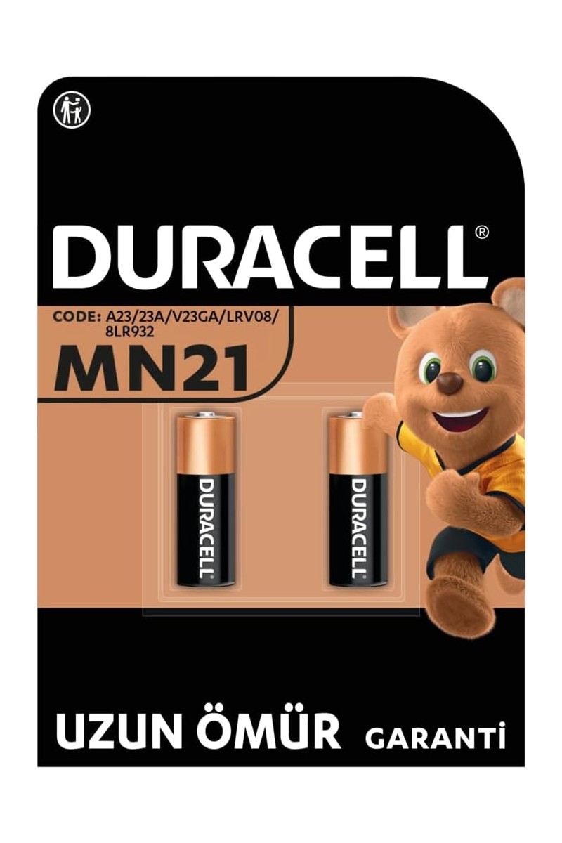 Duracell Mn21 (2’li Paket) Özel Alkalin Pil 12v (A23 / 23A / V23GA / LRV08 / 8LR932)