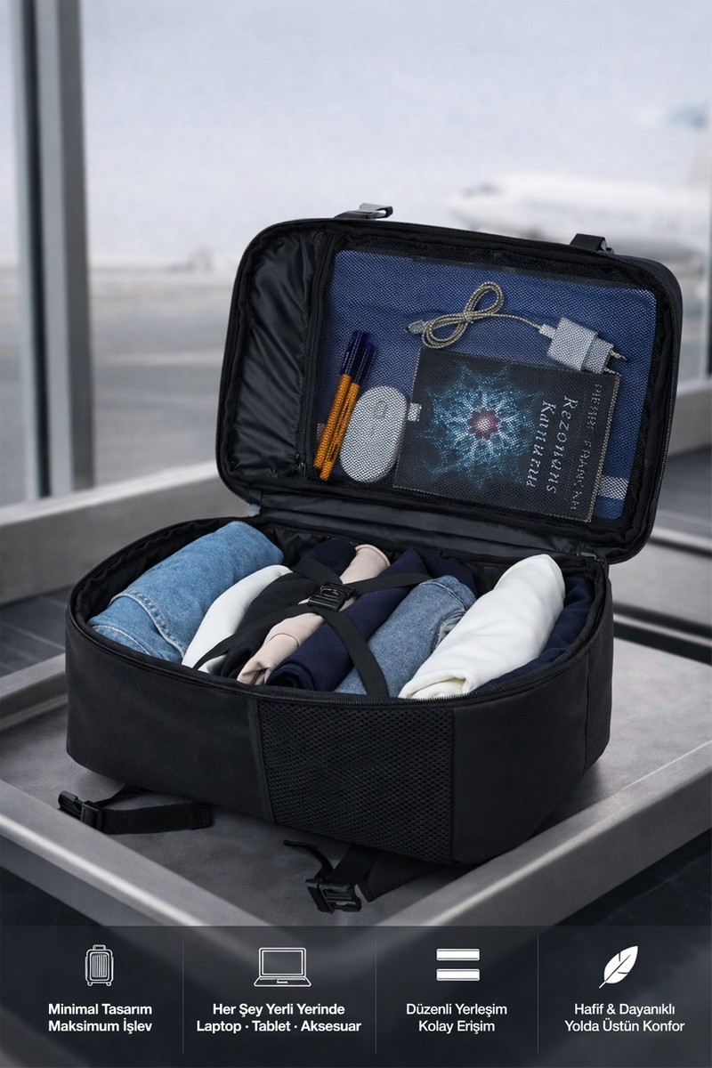 D'Vers D'Vers Smart Kabin Boy Laptop ve Tablet Bölmeli, Suya Dayanıklı, Seyahat, Valiz, Sırt Çantası — 2. ürün görseli