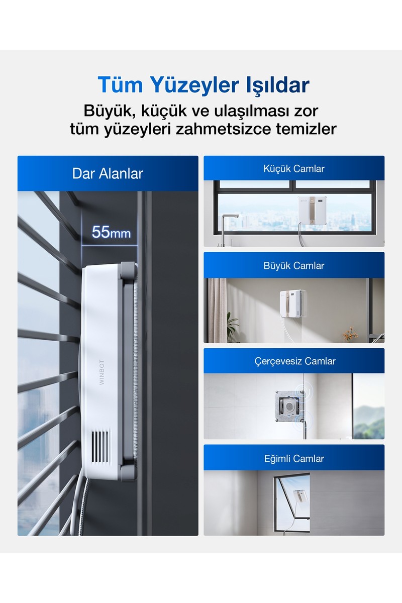 Ecovacs Ecovacs Winbot Mini Cam Silme Robotu ve Cam Silme Solüsyonu — 3. ürün görseli