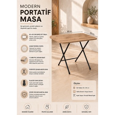 Ecowood Ecowood Katlanır Masa 60X90 cm – Yemek Masası|balkon — 3. ürün görseli
