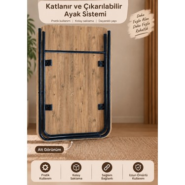 Ecowood Ecowood Katlanır Masa 60X90 cm – Yemek Masası|balkon — 4. ürün görseli