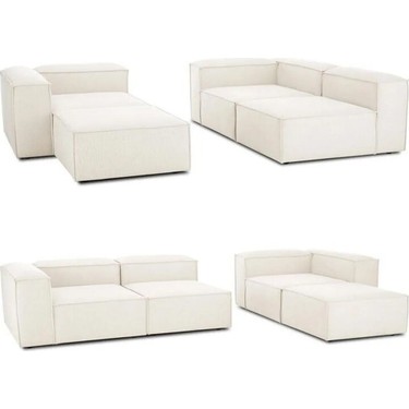 Edsy Home Edsy Home Mira Relax Krem Renk Modüler Köşe Koltuk Keten Malzeme ile Yumuşak Oturum 296 — 5. ürün görseli