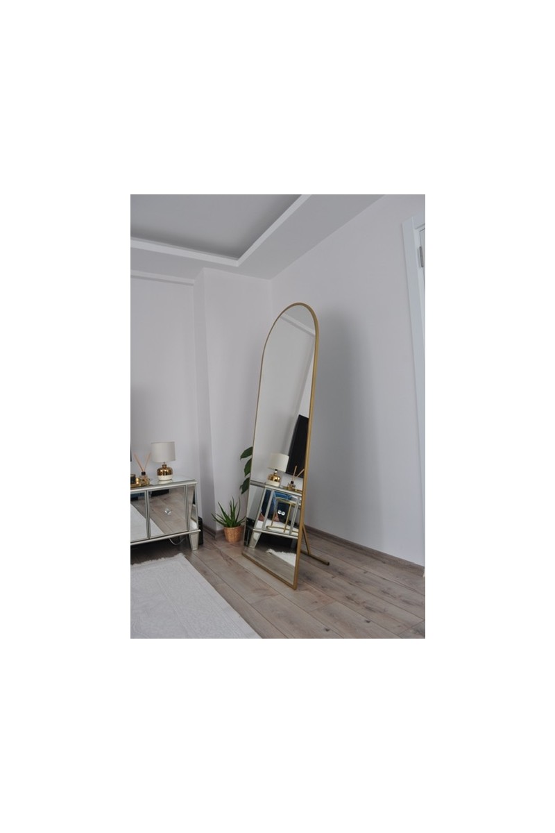 Effe Effe Yapı Dekor Gold Metal Çerçeveli 180 70 cm Ayaklı Oval Boy Aynası — 2. ürün görseli