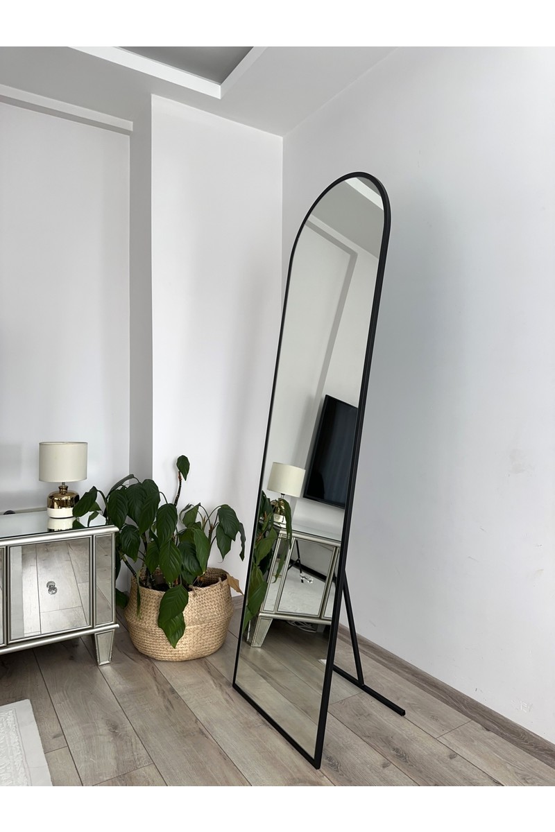 Effe Effe Yapı Dekor Oval Boy Aynası 180x60 Ayarlanabilir Metal Çerçeve Siyah Renk — 2. ürün görseli