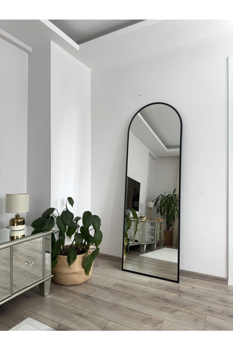 Effe Effe Yapı Dekor Oval Boy Aynası 180x60 Ayarlanabilir Metal Çerçeve Siyah Renk — 3. ürün görseli