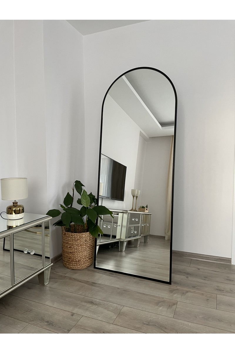 Effe Yapı Dekor Siyah Metal Çerçeveli 180X70 cm Ayaklı Boy Aynası