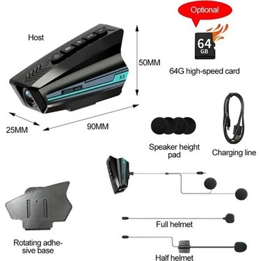 Egecen Egecen Golook Destekli Motosiklet Kask Kamerası – 50 Saat Pil Geniş Açı (Kopya) - — 3. ürün görseli