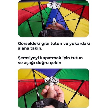 Eleven Markets Kafaya Takılan Şapka Şemsiye Gölgelik Plaj Yazlık Kafa Şemsiyesi — 5. ürün görseli