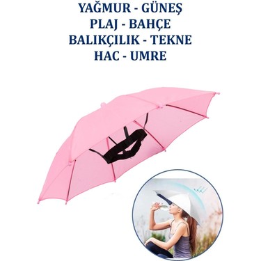 Eleven Markets Kafaya Takılan Şapka Şemsiye Gölgelik Plaj Yazlık Kafa Şemsiyesi- — 2. ürün görseli