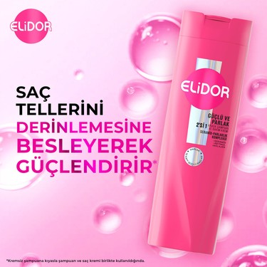 Elidor Elidor Superblend Şampuan ve Bakım Kremi Güçlü ve Parlak 2'si 1 Arada E Vitamini Makademya Yağı — 3. ürün görseli