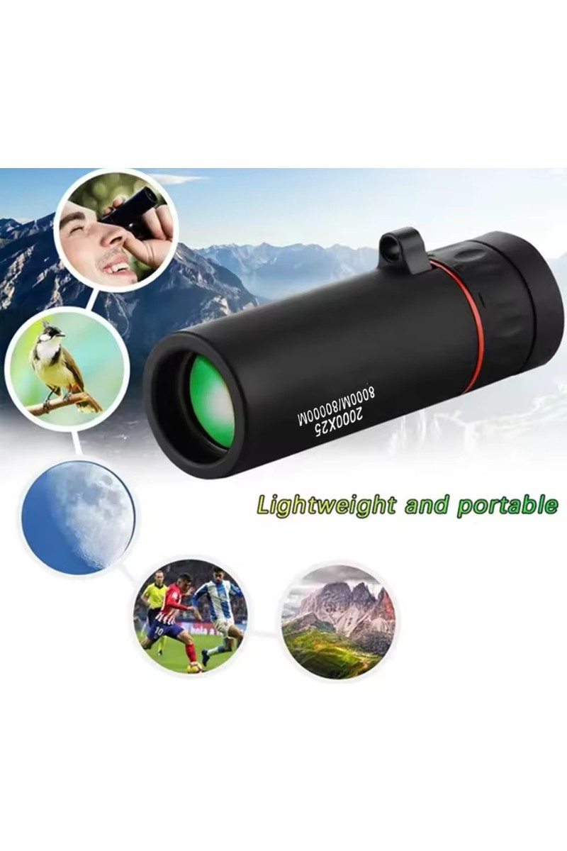 Elvinsa Elvinsa Çocuklar Için Eğitici 2 Li Set -Işıklı Mini Cep Boy Zoomlu El Mikroskop Seti + 2000X25 Mini El Dürbünü (Başlangıç Seti) — 3. ürün görseli