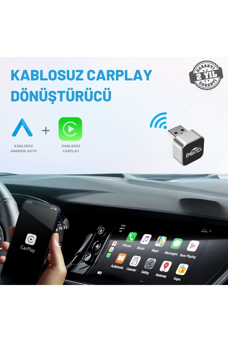 Embatech Araç Içi 2in1 Android Ve Apple Cihazlar Için
