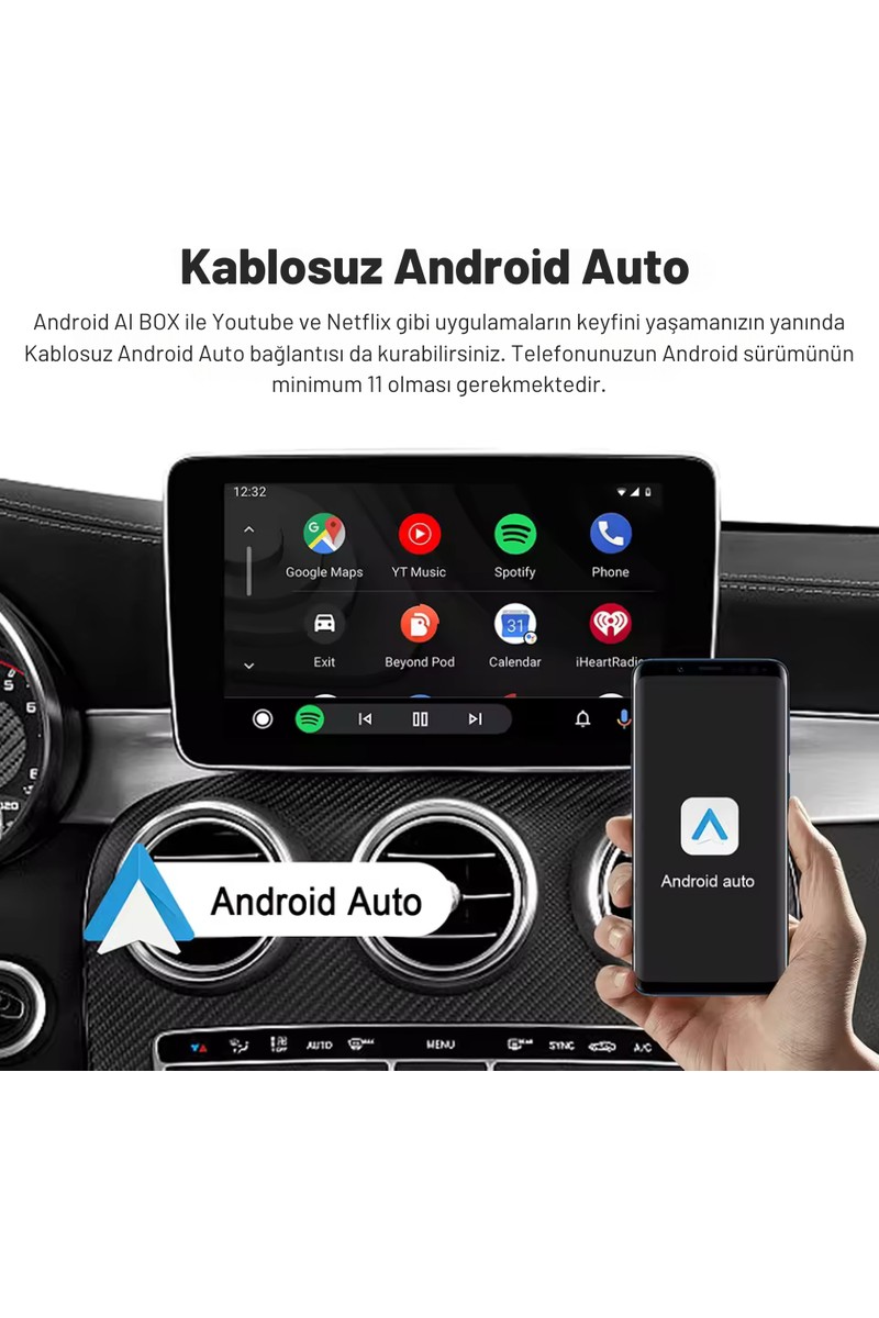 Embatech Embatech Carplay Ai Box 4GB+32GB Youtube,netflix,google Play & Kablosuz Carplay&android Auto- Android 14 — 3. ürün görseli
