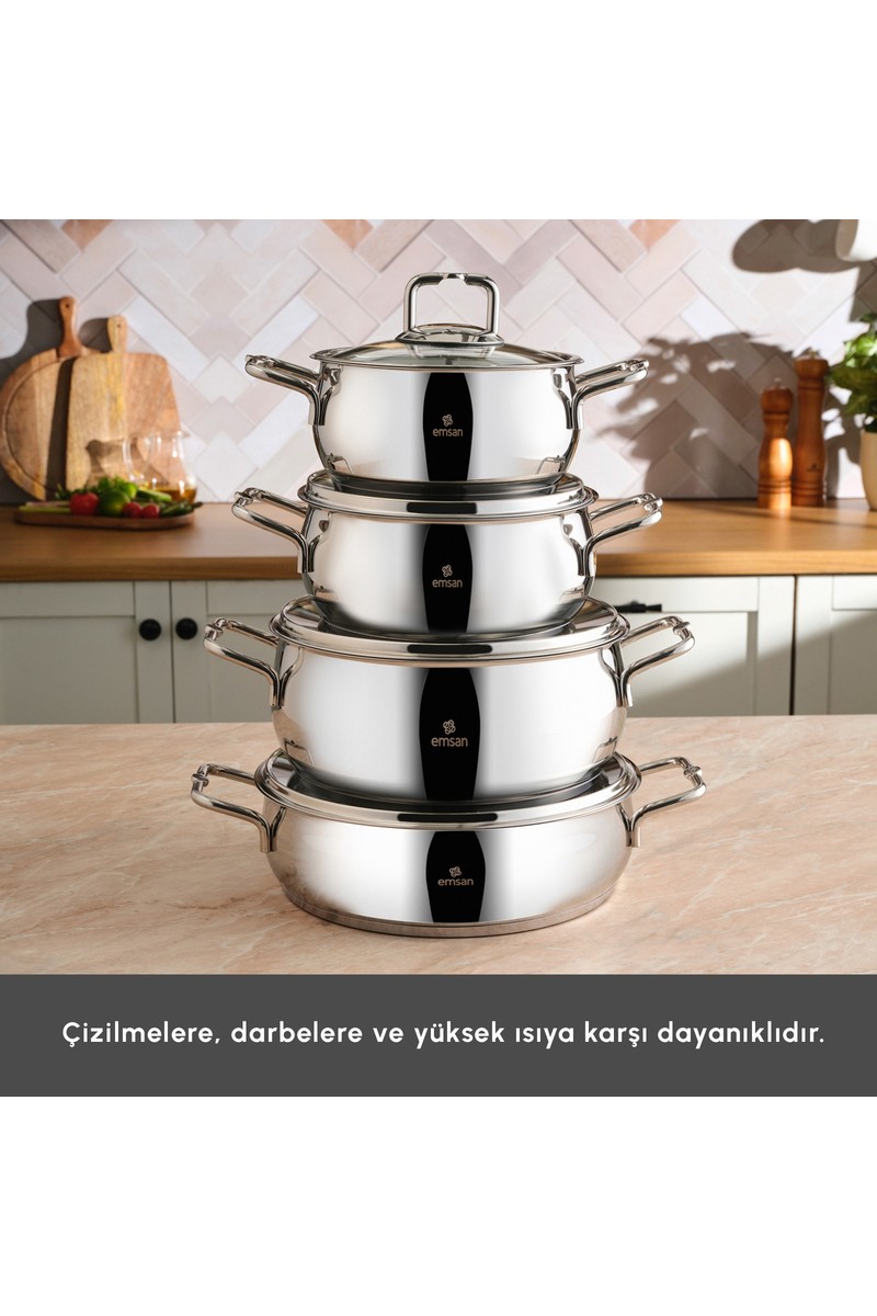 Emsan Emsan Emirgan 8 Parça Çelik Tencere Seti — 3. ürün görseli
