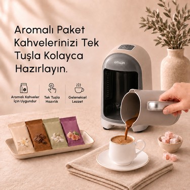 Emsan Emsan Kumda Türk Kahve Makinesi Bej 5 Fincan Kapasiteli 735 — 6. ürün görseli