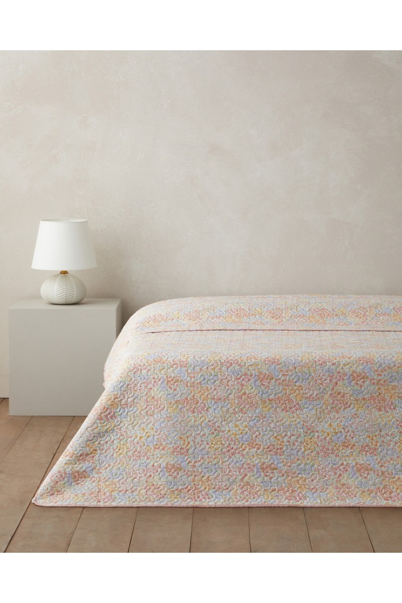 English Home Fleur Multicolore Tek Kişilik Çok Amaçlı Örtü 160x220 cm Yavruağzı