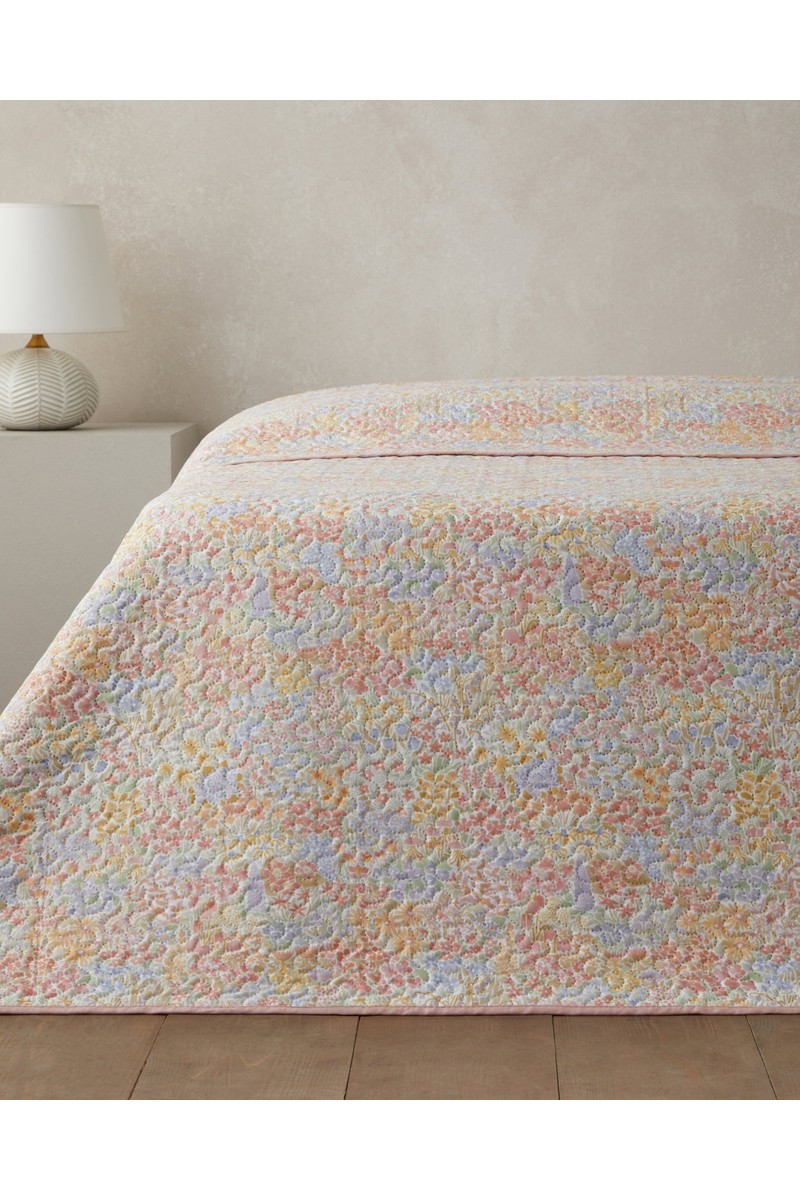 English English Home Fleur Multicolore Tek Kişilik Çok Amaçlı Örtü 160x220 cm Yavruağzı — 2. ürün görseli