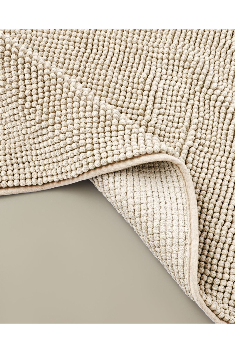 English English Home Macaroni Kaydırmaz Taban Bej Banyo Paspası Seti 60x90 + 40x60 cm Desenli Özellikli — 2. ürün görseli