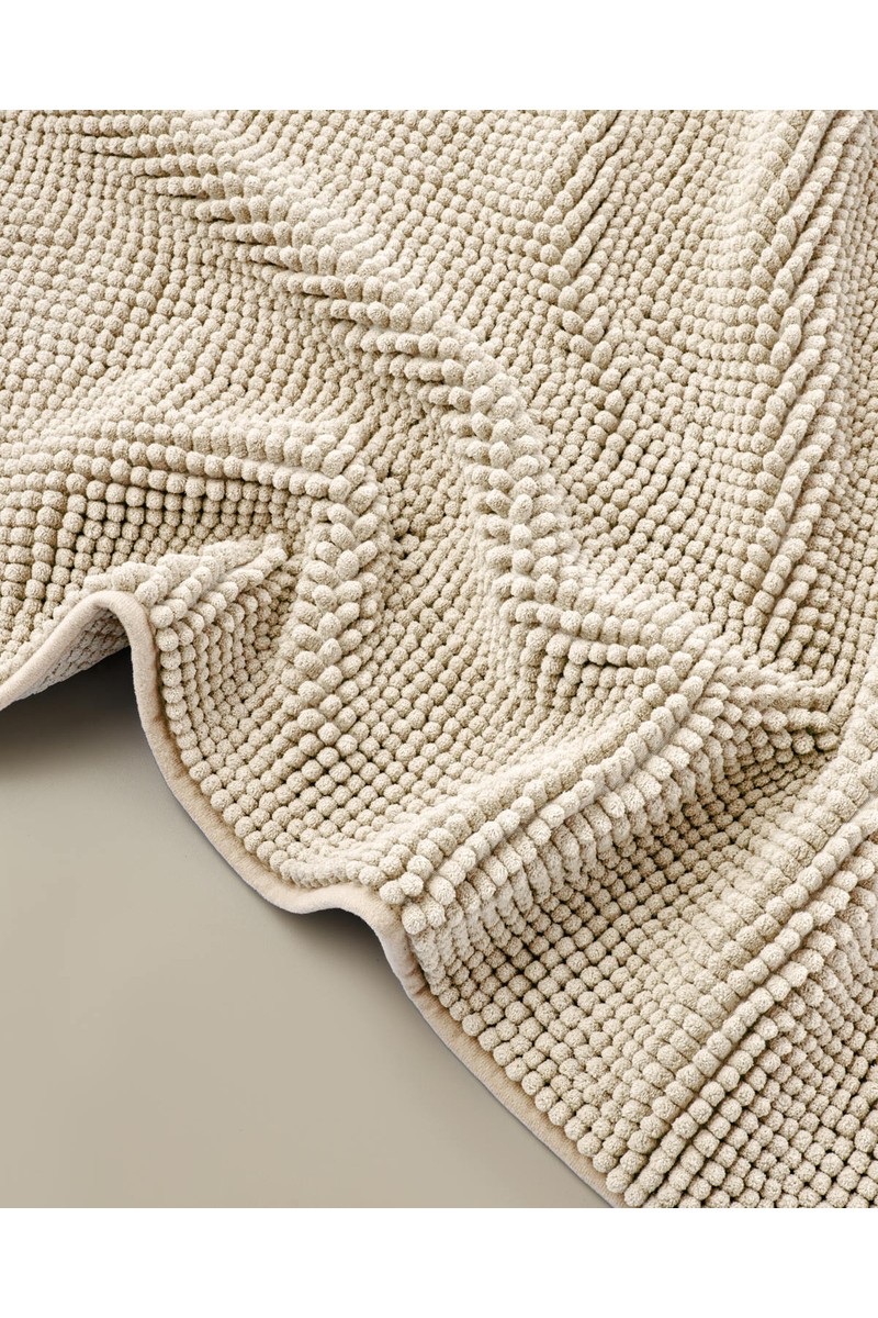 English English Home Macaroni Kaydırmaz Taban Bej Banyo Paspası Seti 60x90 + 40x60 cm Desenli Özellikli — 3. ürün görseli