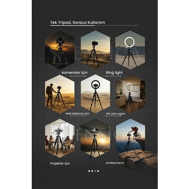 Ensiga Ensiga A Plus Tripod 175 cm Profesyonel Telefon Kamera Tutucu Çantalı — 3. ürün görseli