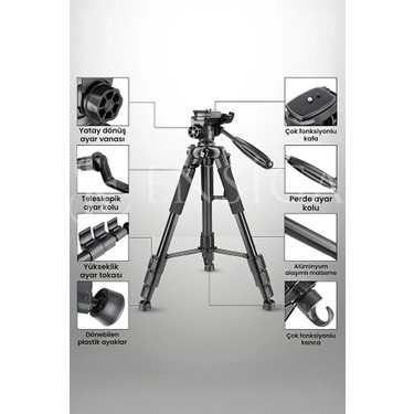 Ensiga Ensiga A Plus Tripod 175 cm Profesyonel Telefon Kamera Tutucu Çantalı — 4. ürün görseli