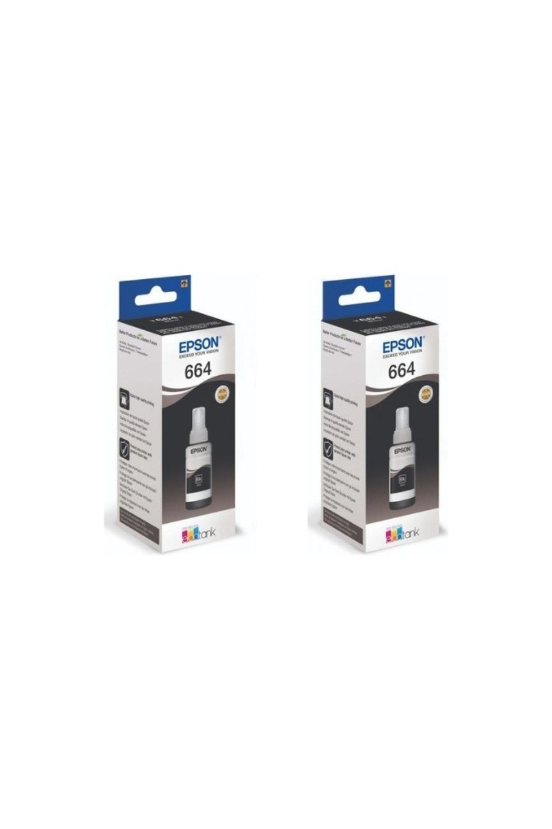 Epson T664 L120 2'li Siyah Orjinal Mürekkep Kartuşu 70ML. 2 RDV156