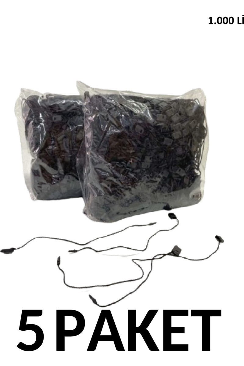 ERKAN Siyah Renk Kilitli Etiket İpi 5 Paket (5.000 Adet) 16 cm Ölçülerle Etiket Makinesi İçin
