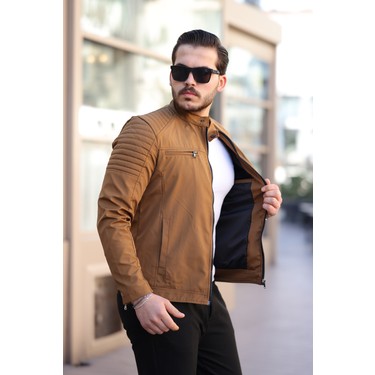 Mero Life Erkek Taba Su ve Rüzgar Geçirmez Slim Fit Astarlı Mevsimlik fiyatı ve görseli