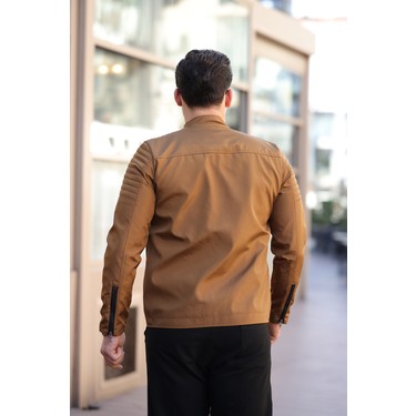 Mero Life Erkek Taba Su ve Rüzgar Geçirmez Slim Fit Astarlı Mevsimlik — 4. ürün görseli
