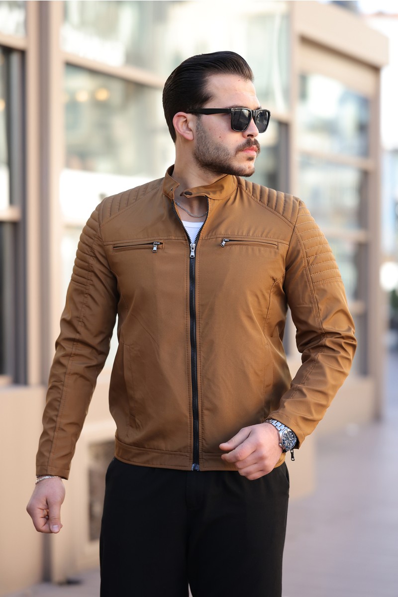 Mero Life Erkek Taba Su ve Rüzgar Geçirmez Slim Fit Astarlı Mevsimlik — 6. ürün görseli