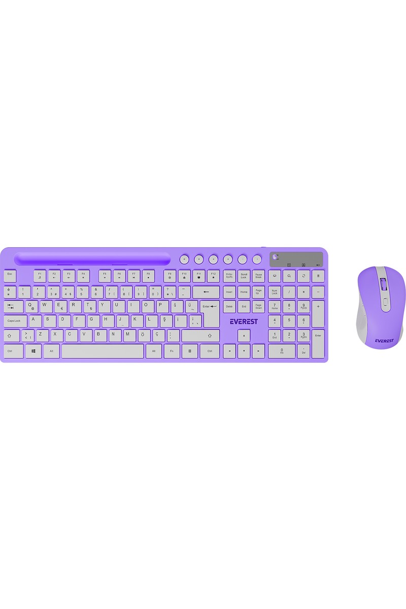 Everest KM-730 Mor/beyaz Kablosuz Q Multimedia Klavye + Mouse Set