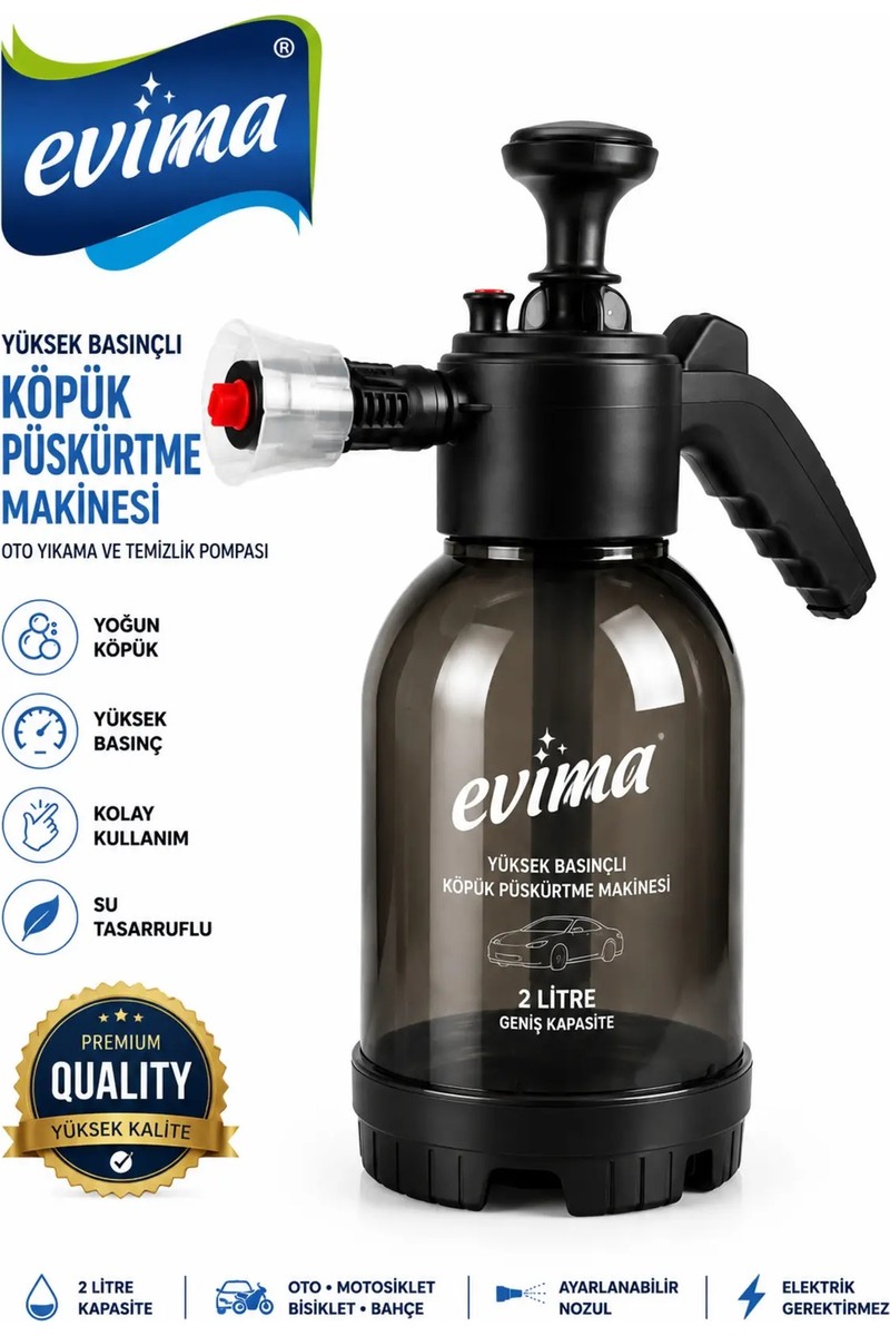 Evima Evima Yüksek Basınçlı Oto Yıkama ve Temizleme Pompası Köpük Püskürtme Makinesi 2 Litre El Tipi — 5. ürün görseli