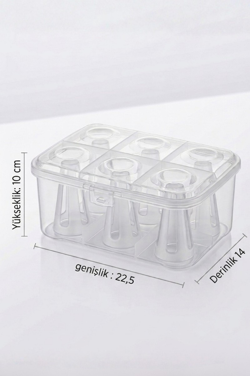Evmarketi Evmarketi Plastik 6 Bardaklık Çay Bardağı Taşıma Kutusu Çok Renkli Sağlam Malzeme ile Ergonomik Tasarım — 3. ürün görseli