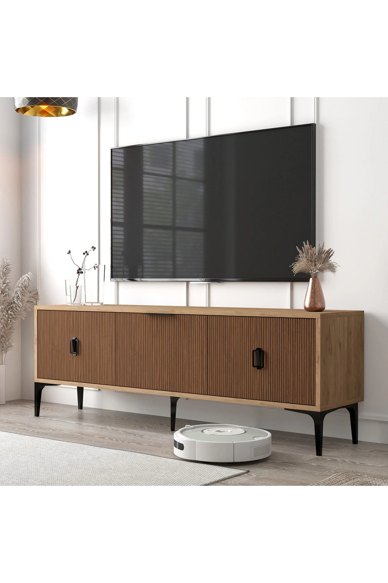 EVMO EVMO Home 3503 Neva Modern Tasarımlı TV Ünitesi 150 cm 3 Kapaklı Kaplan Sepet Suntalam — 2. ürün görseli