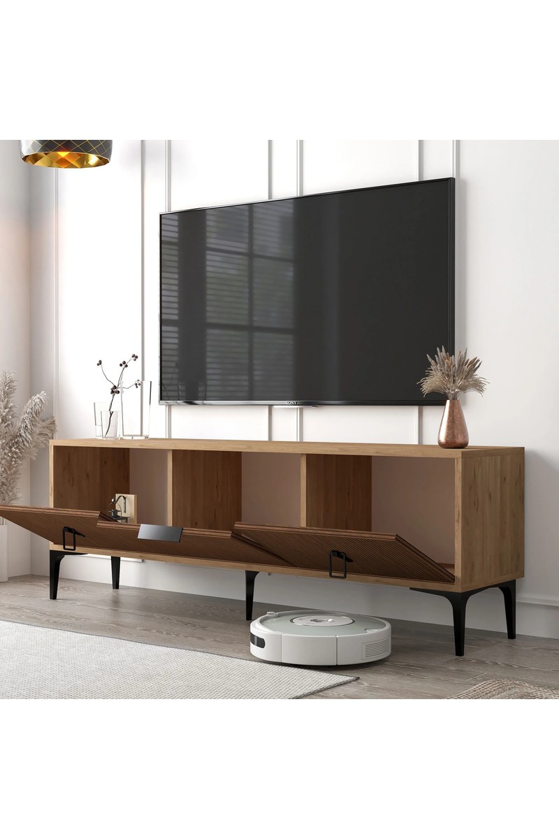 EVMO EVMO Home 3503 Neva Modern Tasarımlı TV Ünitesi 150 cm 3 Kapaklı Kaplan Sepet Suntalam — 3. ürün görseli