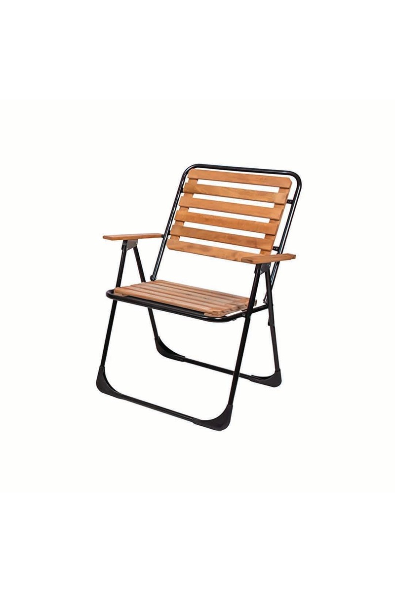 Evvon Evvon Metal İskeletli Natürel Bistro Set Ahşap Renkli Dayanıklı Yapı ile Konforlu Kullanım — 2. ürün görseli