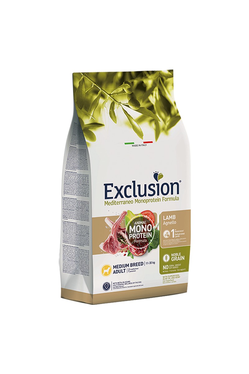 Exclusion Exclusion Monoprotein Düşük Tahıllı Kuzu Etli ve Narlı Orta Irk Yetişkin Köpek Maması 12 — 3. ürün görseli