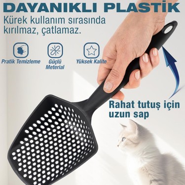 Eynel Eynel Küçük Delikli Kedi Kumu Eleme Küreği, İnce Taneli Dar Aralıklı Pet Tuvalet Temizleme Eleği — 2. ürün görseli