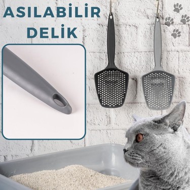 Eynel Eynel Küçük Delikli Kedi Kumu Eleme Küreği, İnce Taneli Dar Aralıklı Pet Tuvalet Temizleme Eleği — 3. ürün görseli